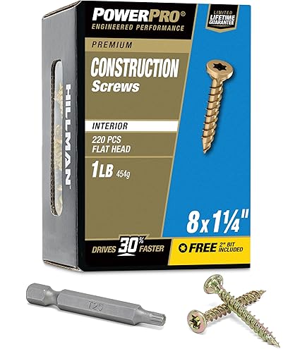 Amazon.com: Power Pro 48591 木螺絲,#9 x 2-1/2,優質星驅室內櫥櫃螺絲